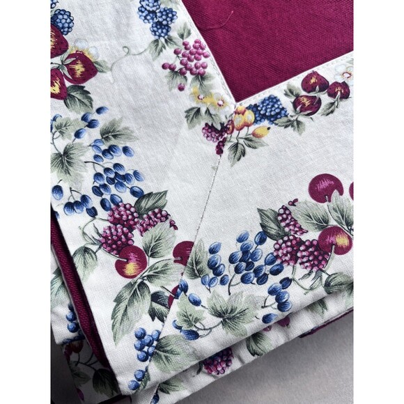 Large Italian Cotton Tablecloth Bordered Fruit R Leami Gigliola Red 68x70 - Picture 2 of 7